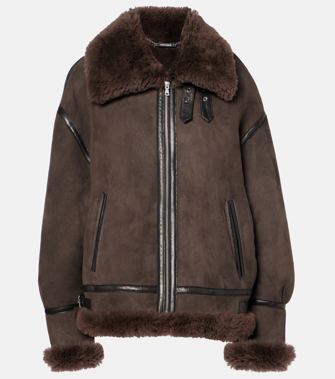 Bikerjacke Portia aus Veloursleder mit Shearling | Nour Hammour