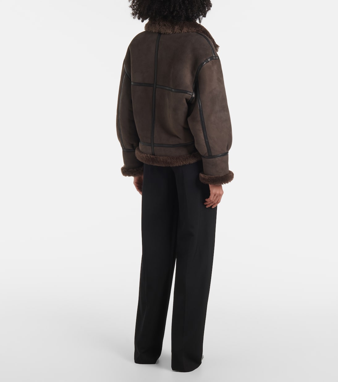 Bikerjacke Portia aus Veloursleder mit Shearling | Nour Hammour