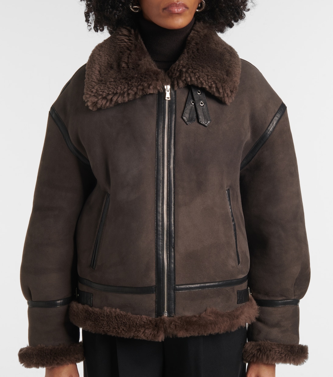 Bikerjacke Portia aus Veloursleder mit Shearling | Nour Hammour