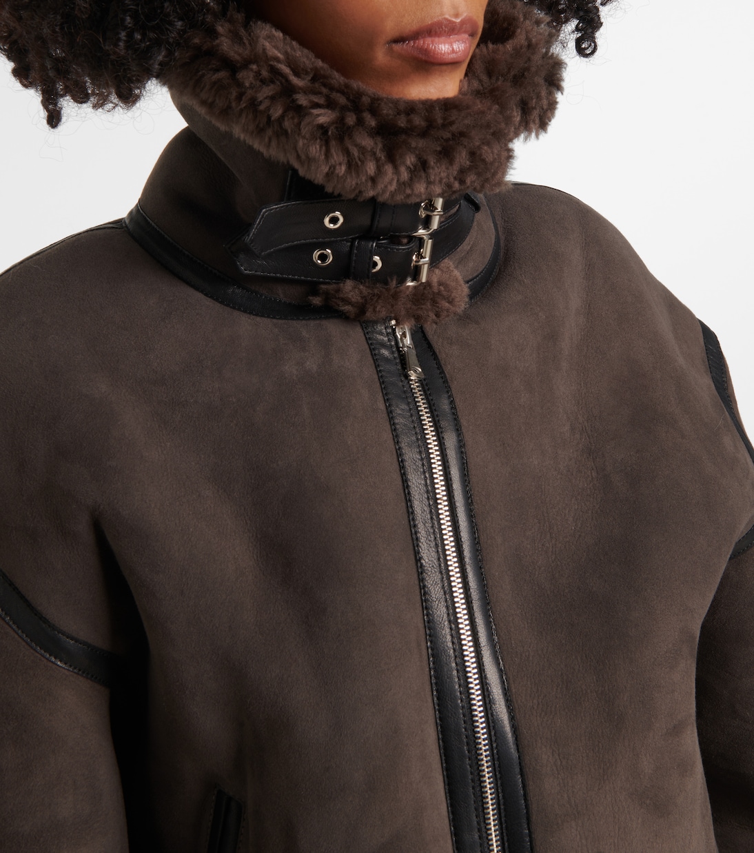 Bikerjacke Portia aus Veloursleder mit Shearling | Nour Hammour