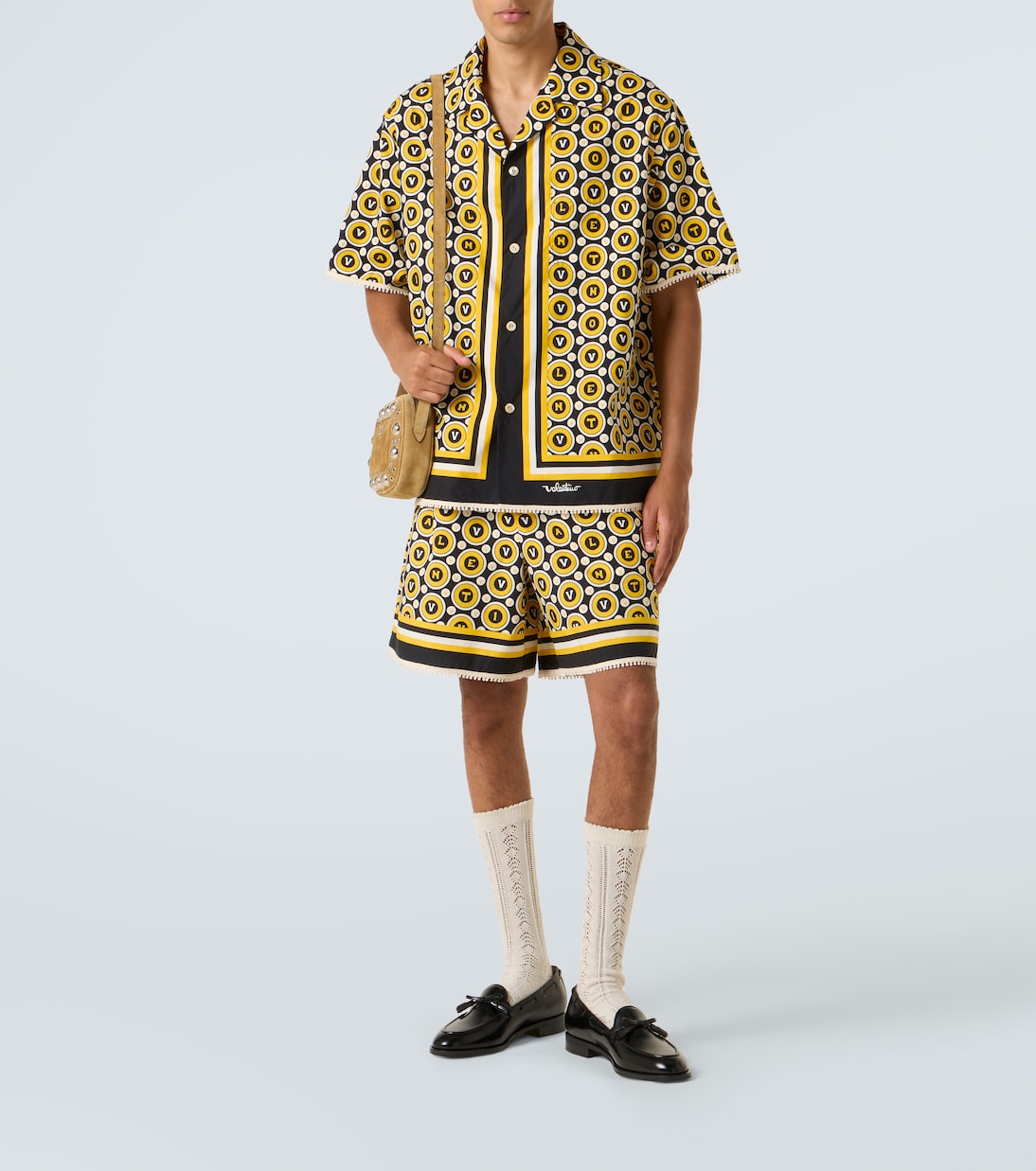 Shorts de popelín de algodón estampados | Valentino