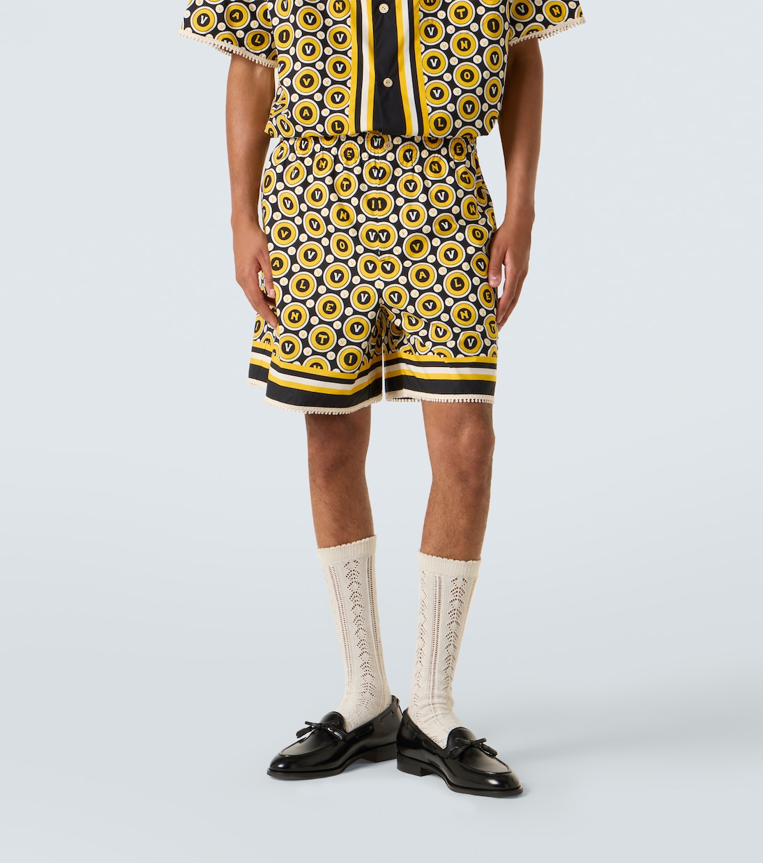 Shorts de popelín de algodón estampados | Valentino