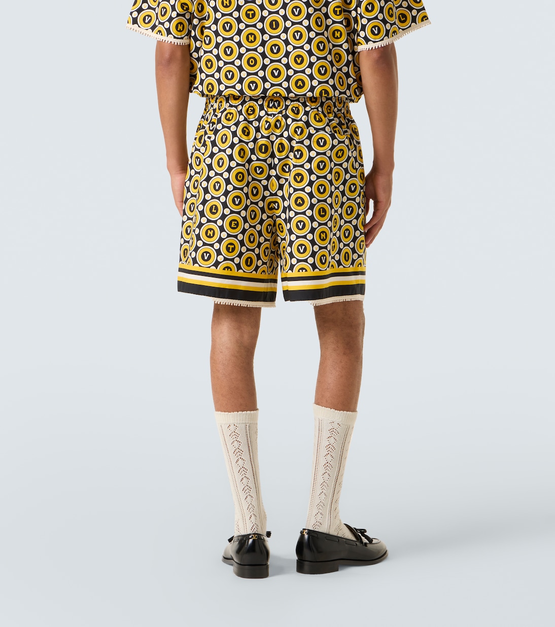 Shorts de popelín de algodón estampados | Valentino