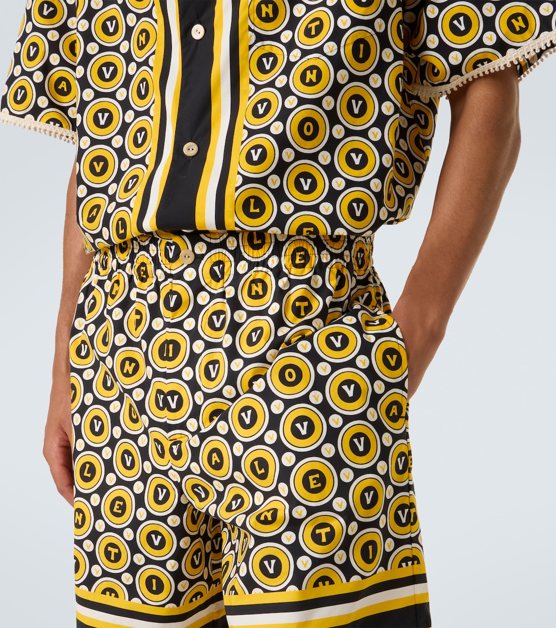 Shorts de popelín de algodón estampados | Valentino