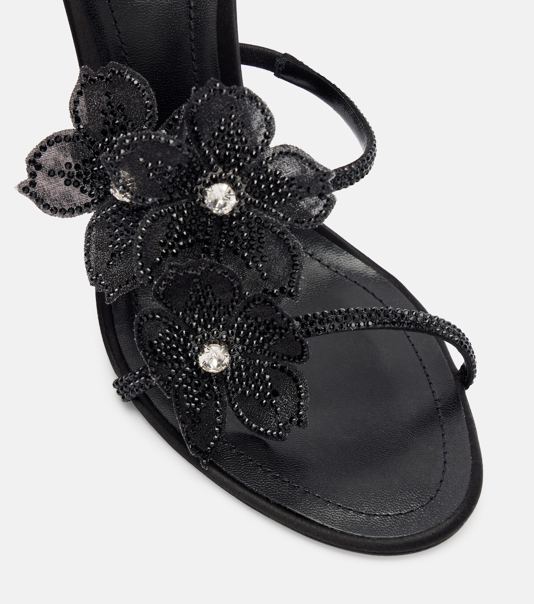 Floriane floral-appliqué satin sandals  | Rene Caovilla