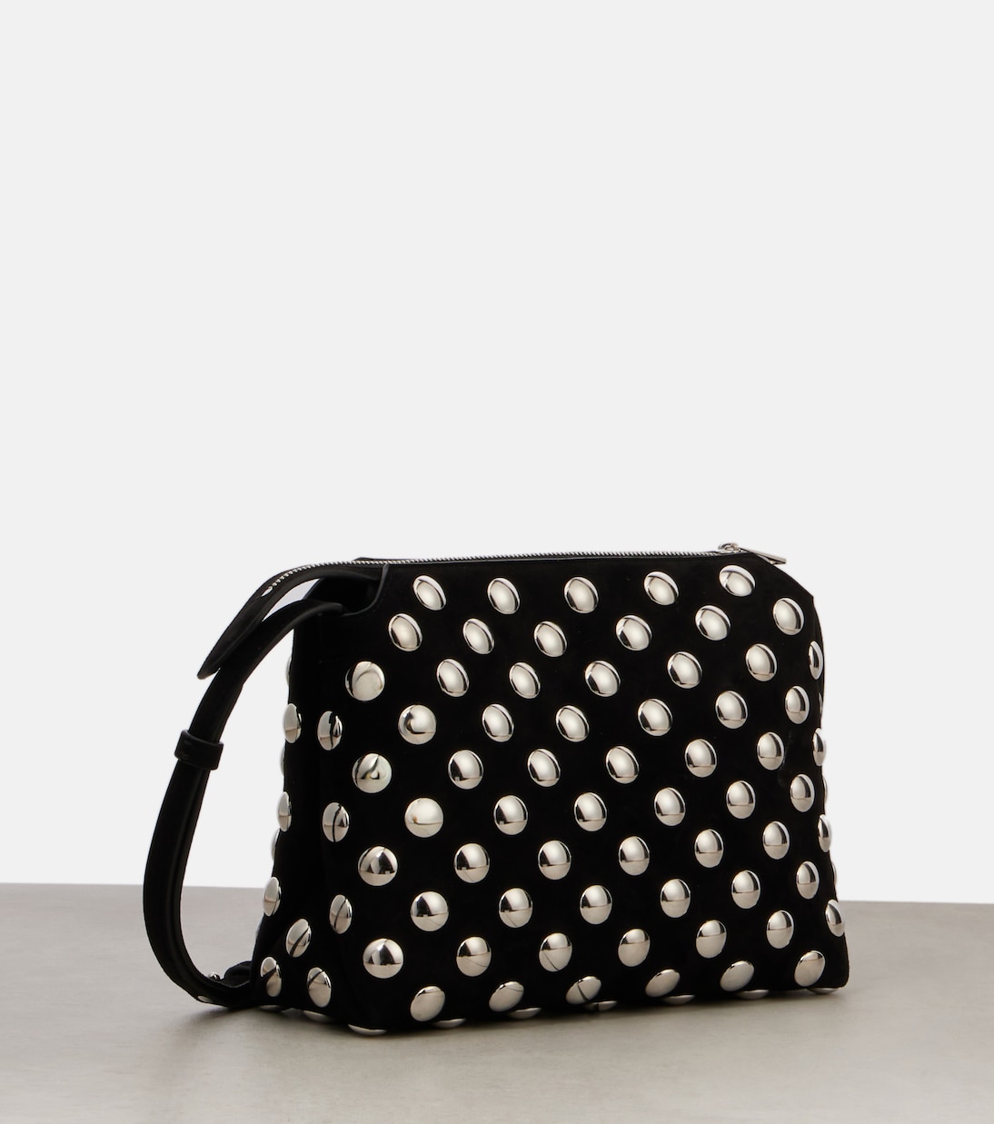 Borsa a tracolla Lina Medium in suede con borchie | Khaite