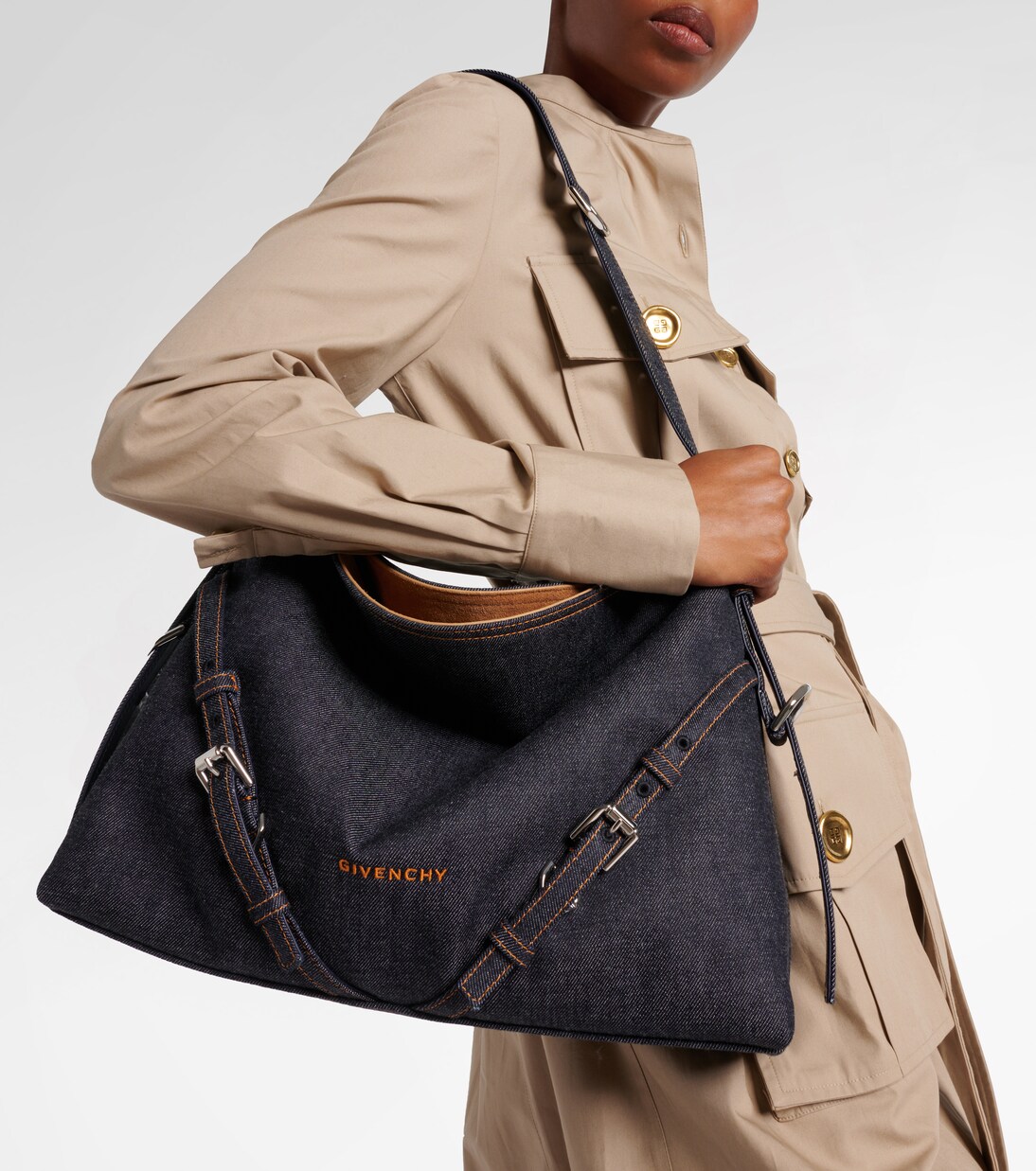 Voyou Medium denim shoulder bag | Givenchy