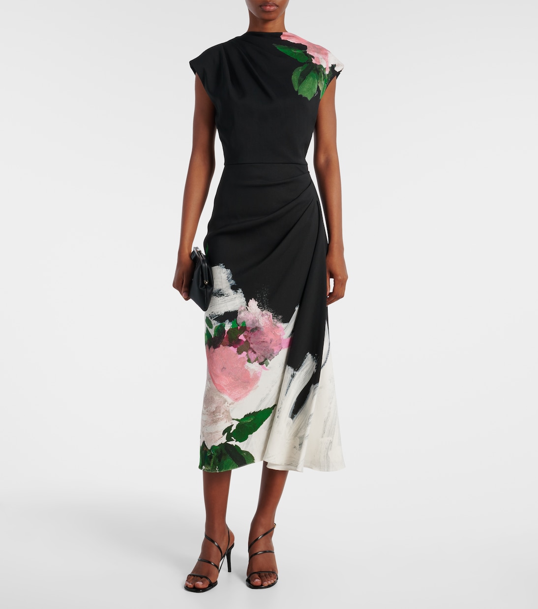 Floral gathered midi dress | Erdem