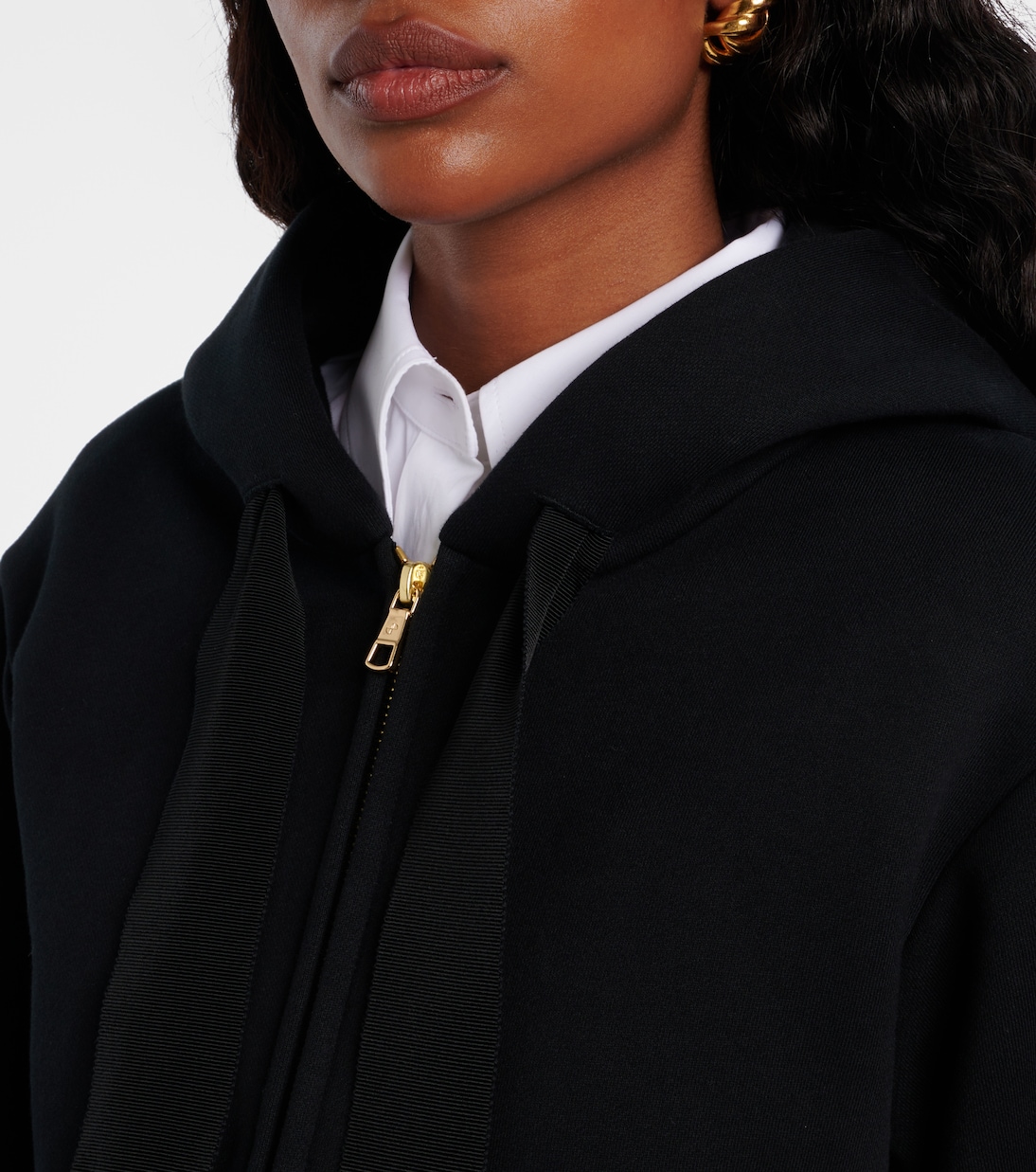 Faille-trimmed cotton jersey zip-up hoodie | Patou