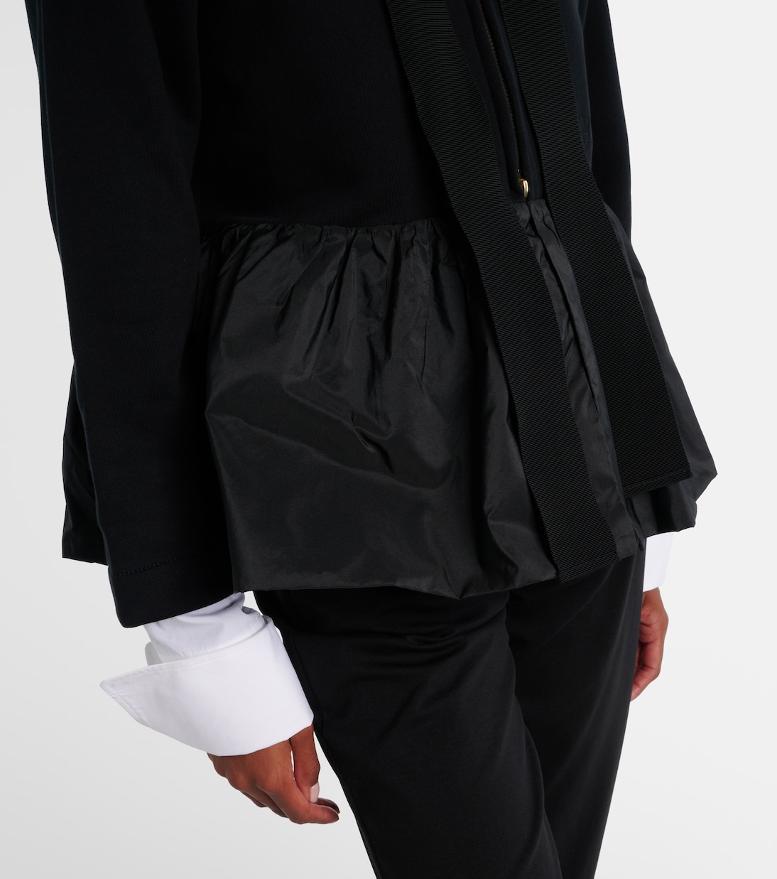 Faille-trimmed cotton jersey zip-up hoodie | Patou