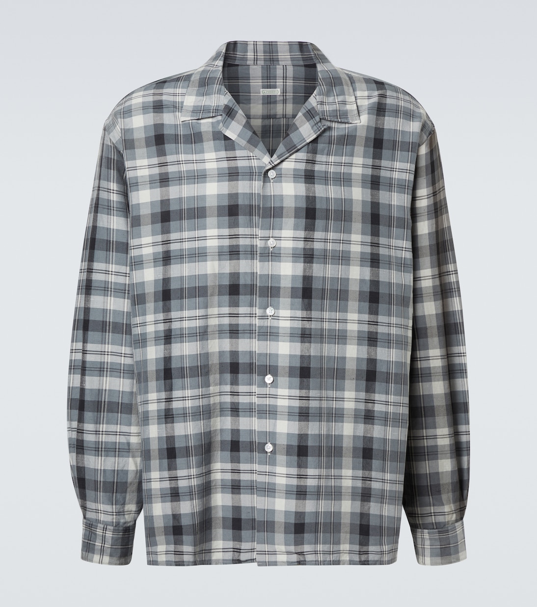 Checked silk and linen shirt | A.Presse