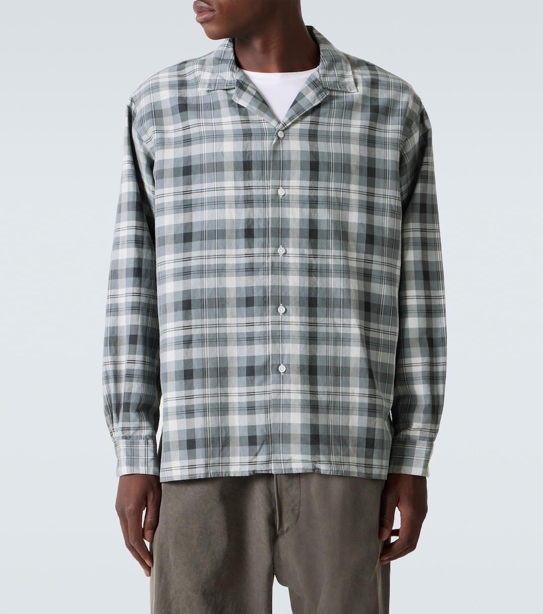 Checked silk and linen shirt | A.Presse