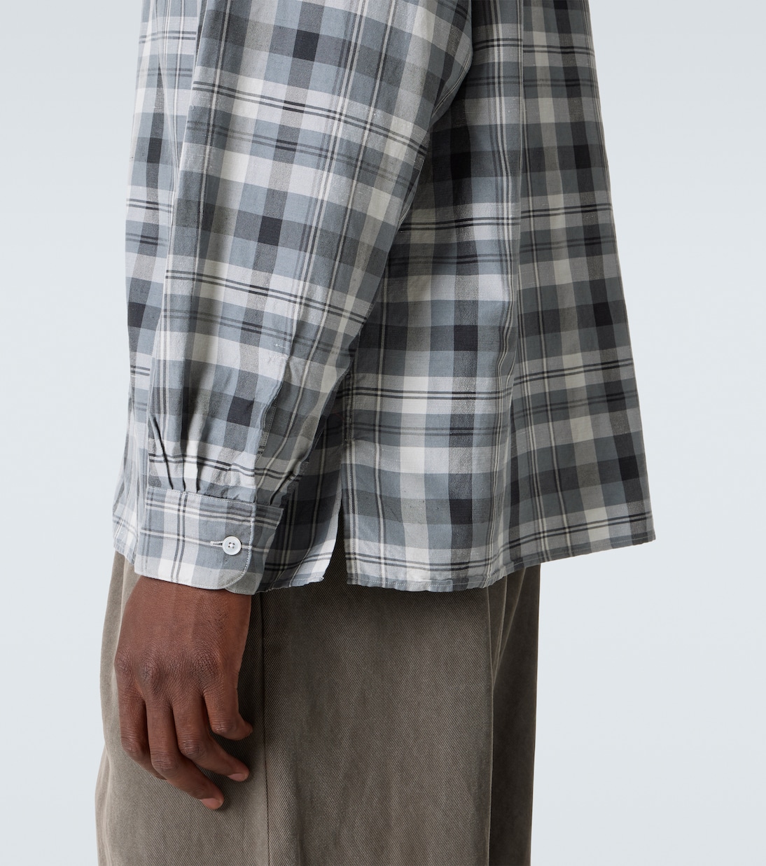 Checked silk and linen shirt | A.Presse