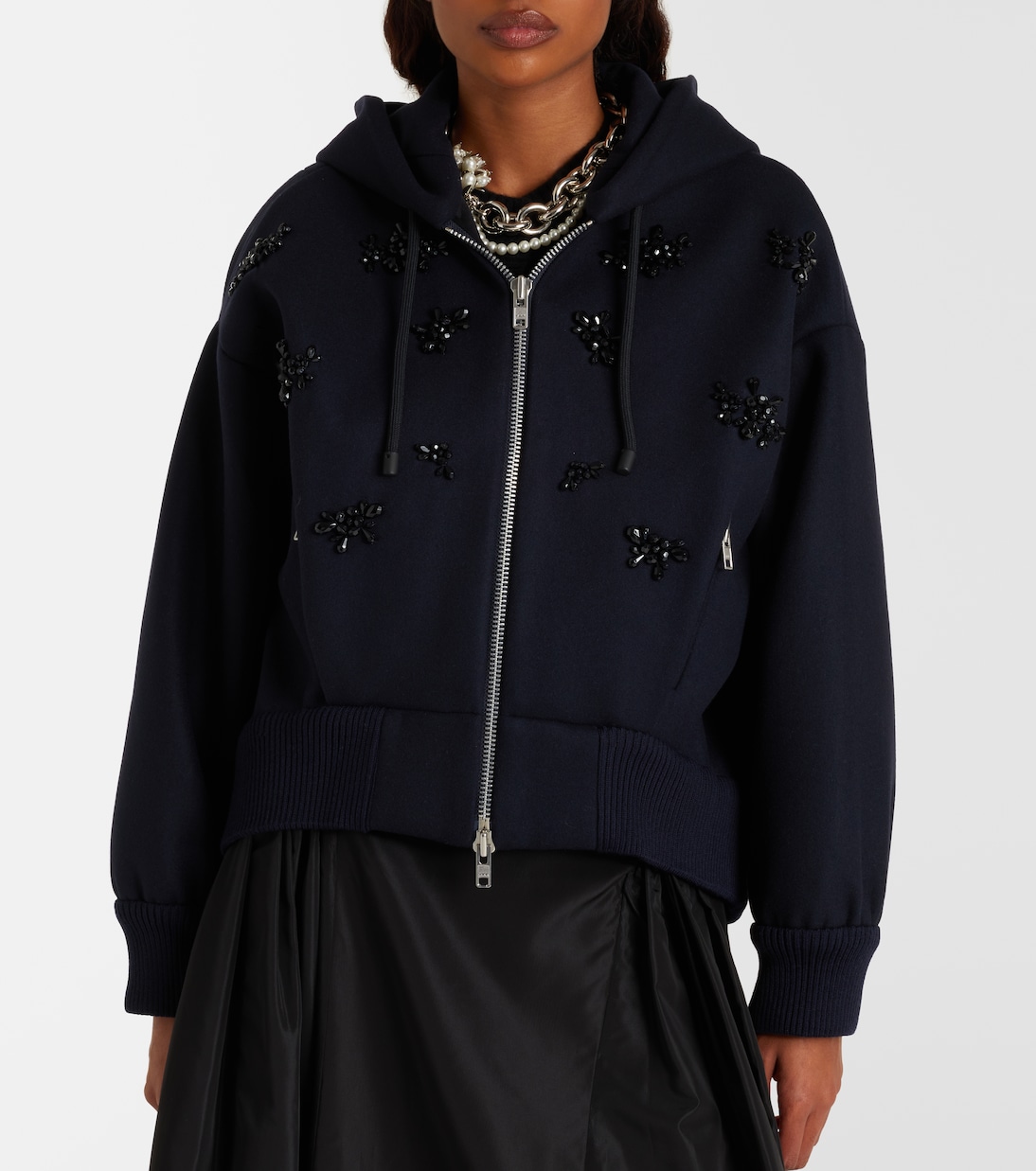 Turbo embellished wool-blend hoodie | Simone Rocha