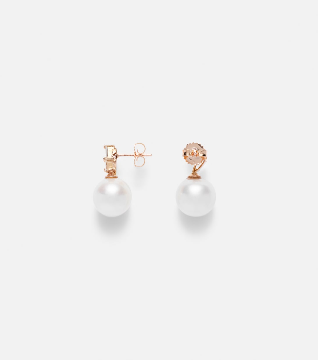 Boucles d’oreilles en or rose 18 ct, diamants et perles | Suzanne Kalan