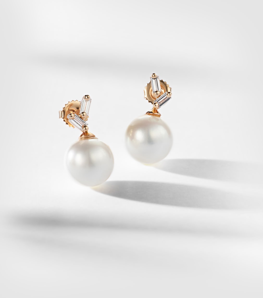 Boucles d’oreilles en or rose 18 ct, diamants et perles | Suzanne Kalan
