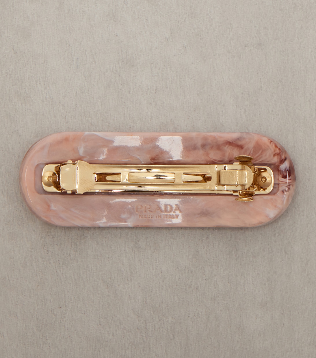 Logo crystal-embellished barrette | Prada