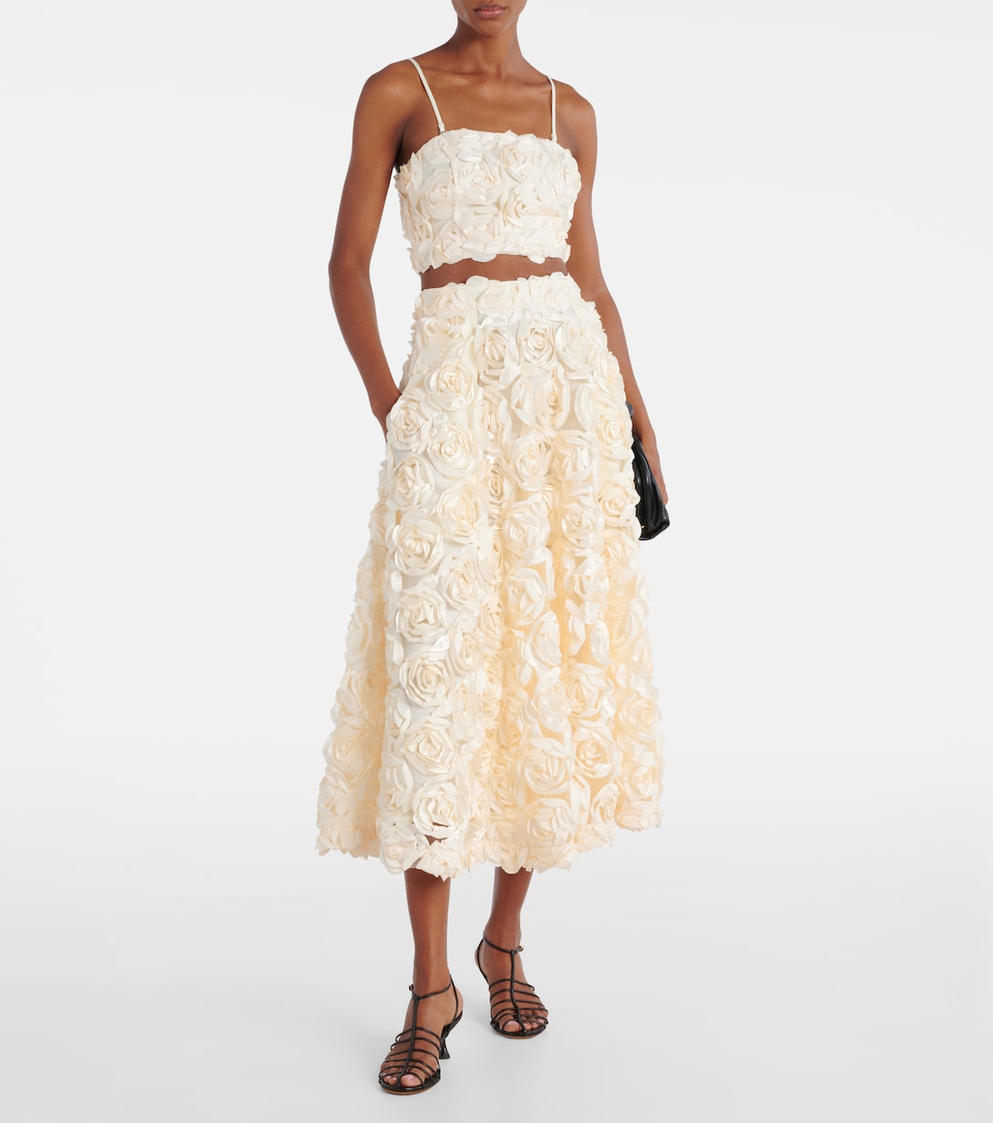 Floral-appliqué crop top | Rotate