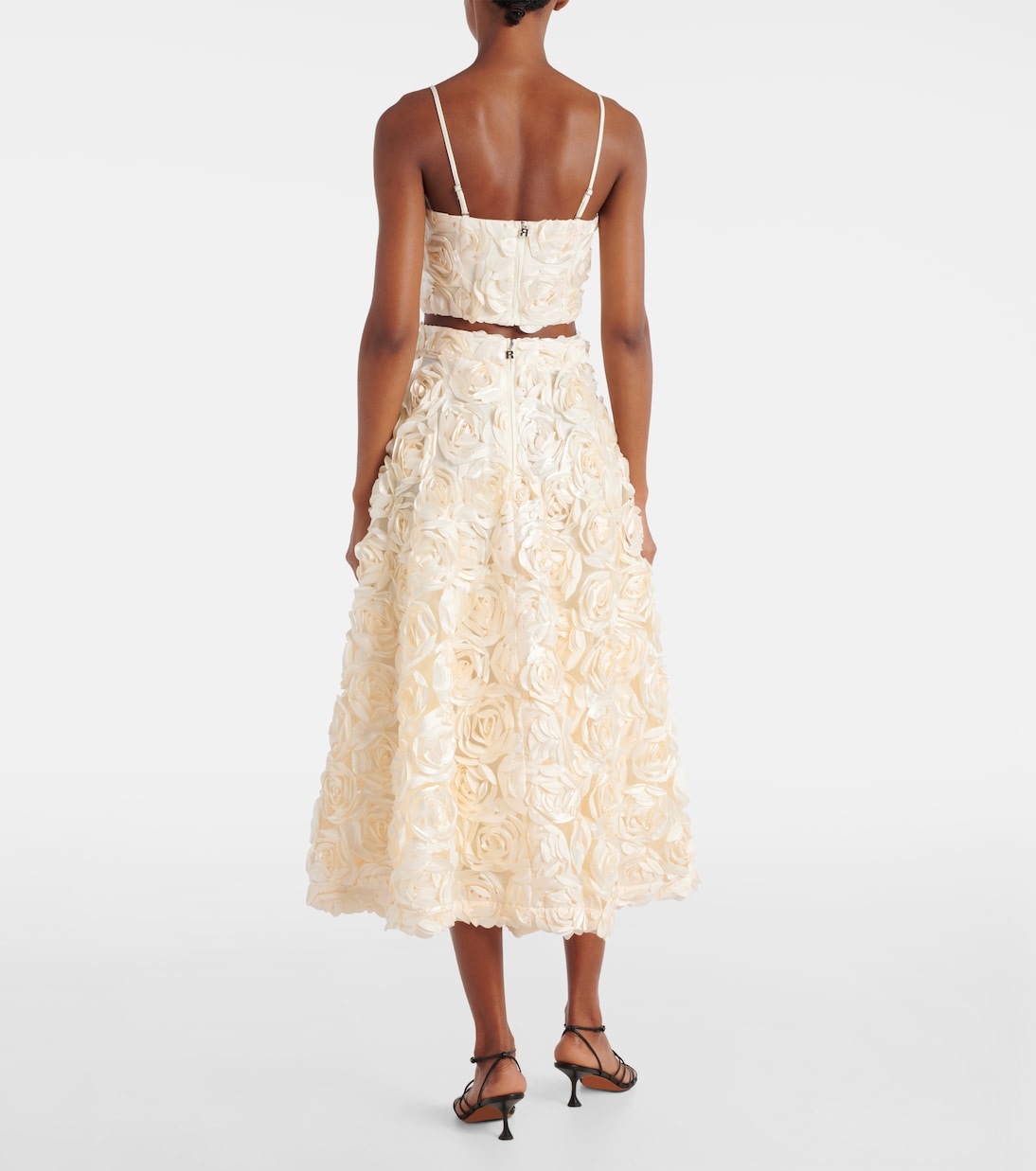 Floral-appliqué crop top | Rotate