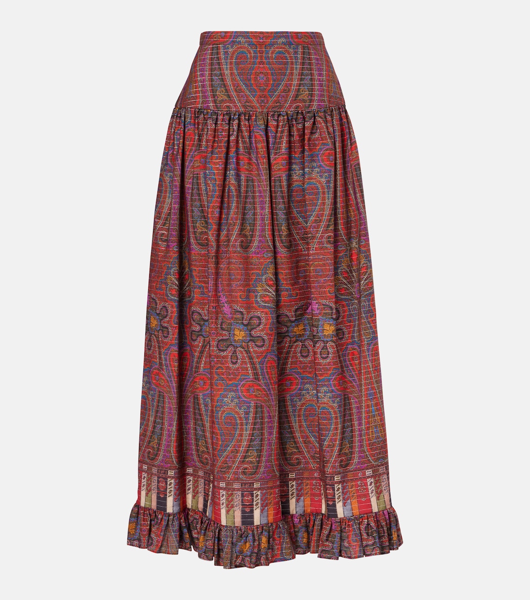 Printed high-rise cotton maxi skirt | Valentino