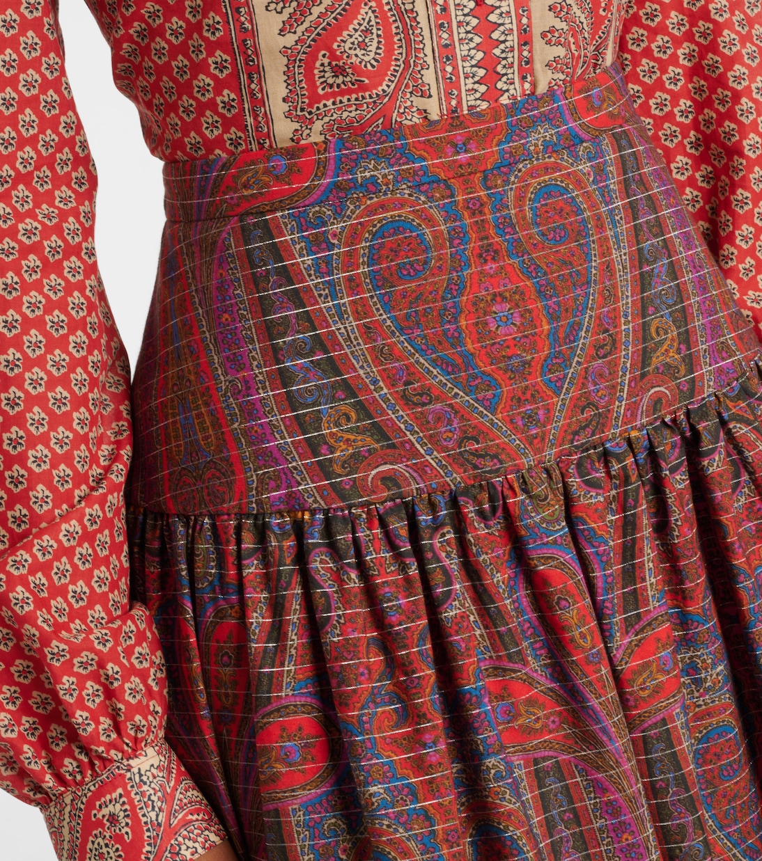 Printed high-rise cotton maxi skirt | Valentino