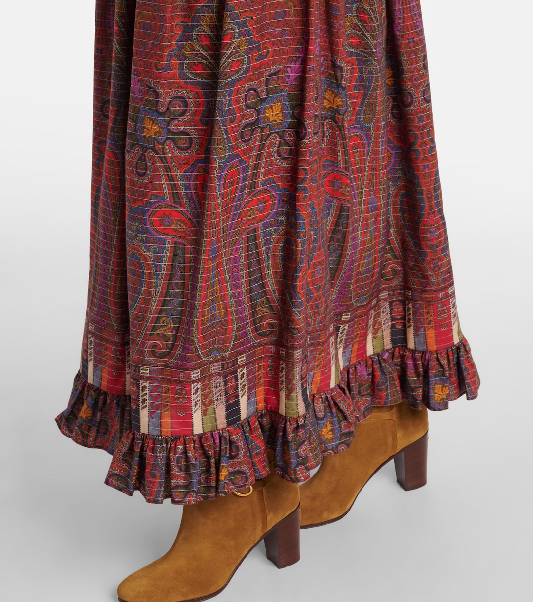 Printed high-rise cotton maxi skirt | Valentino