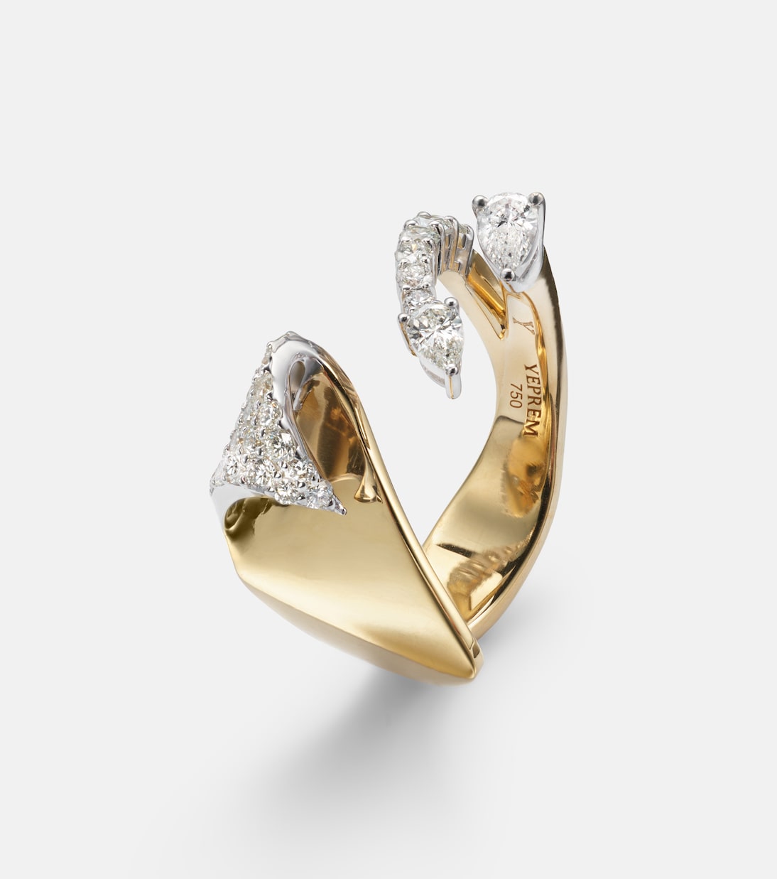 Golden Strada 18kt gold ring with diamonds  | Yeprem