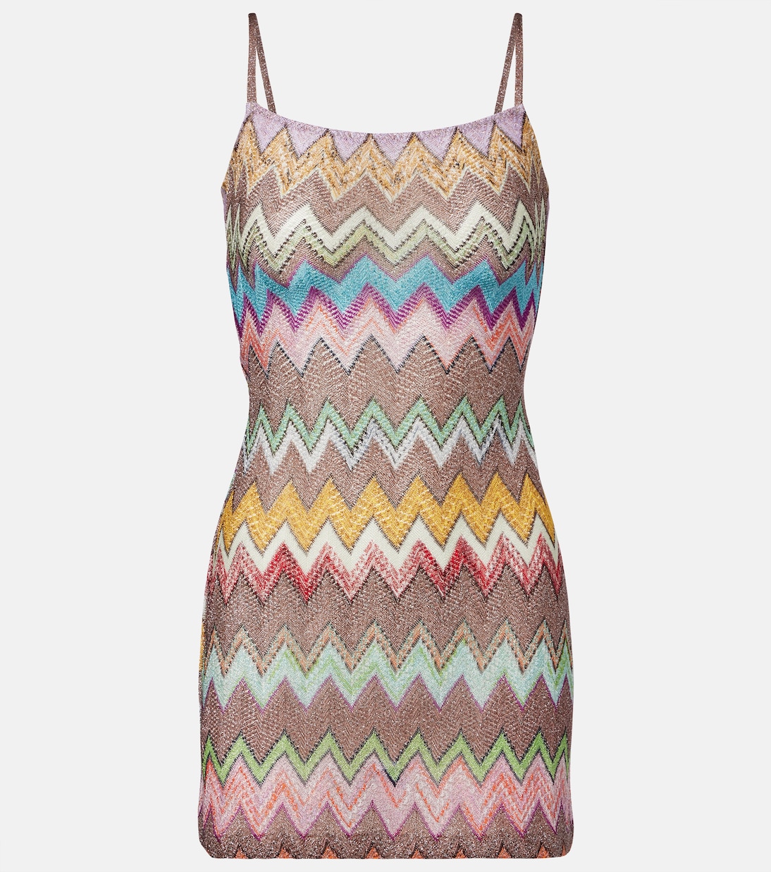 Vestido corto de lamé en zigzag | Missoni