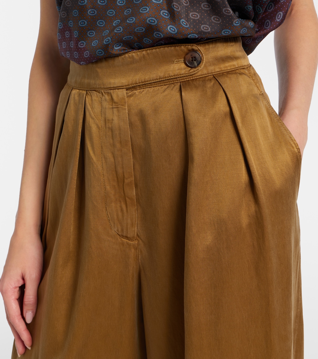 Pleated high-rise wide-leg pants | Dries Van Noten