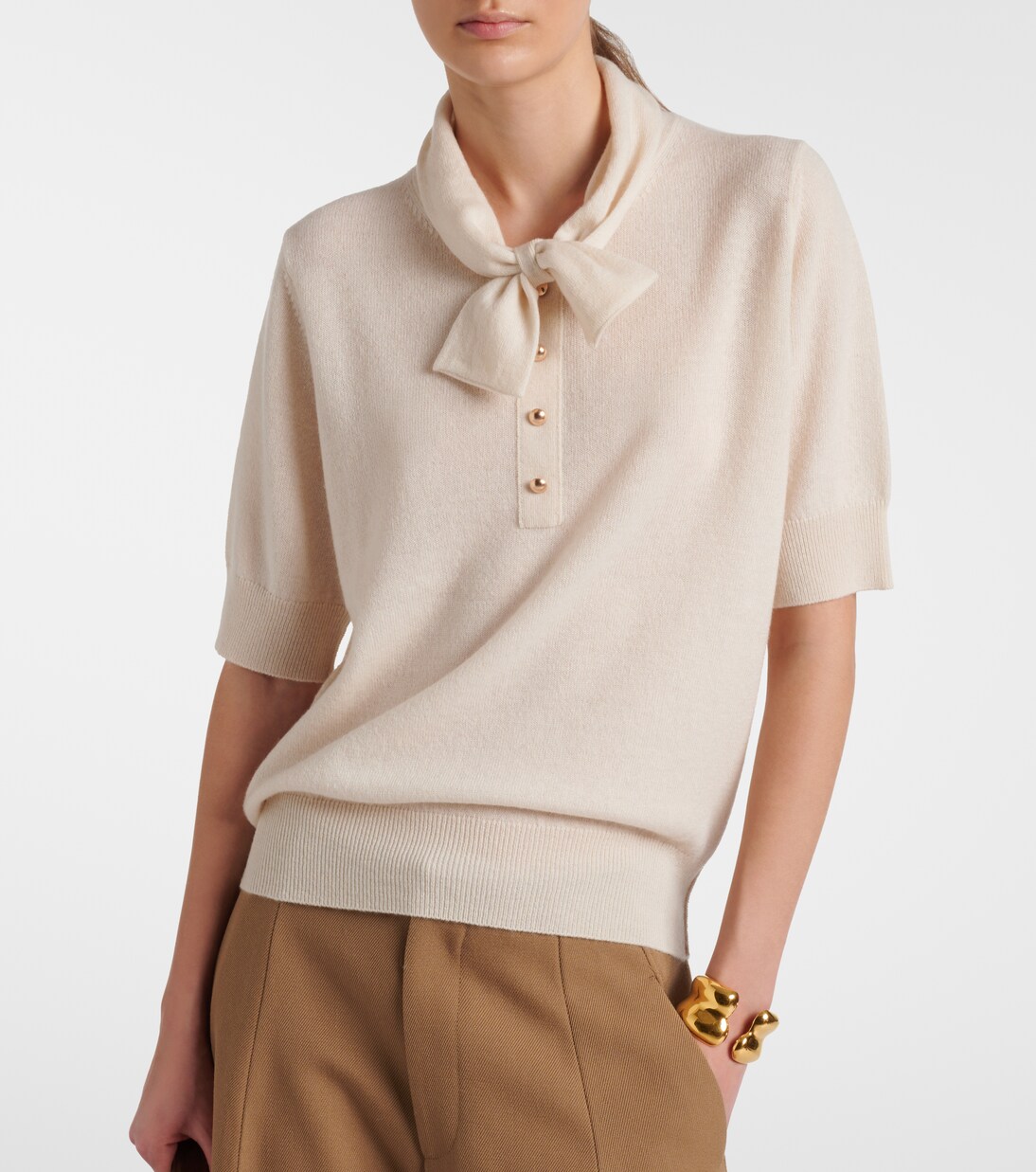 Bow-detail wool and cashmere sweater | Jardin des Orangers