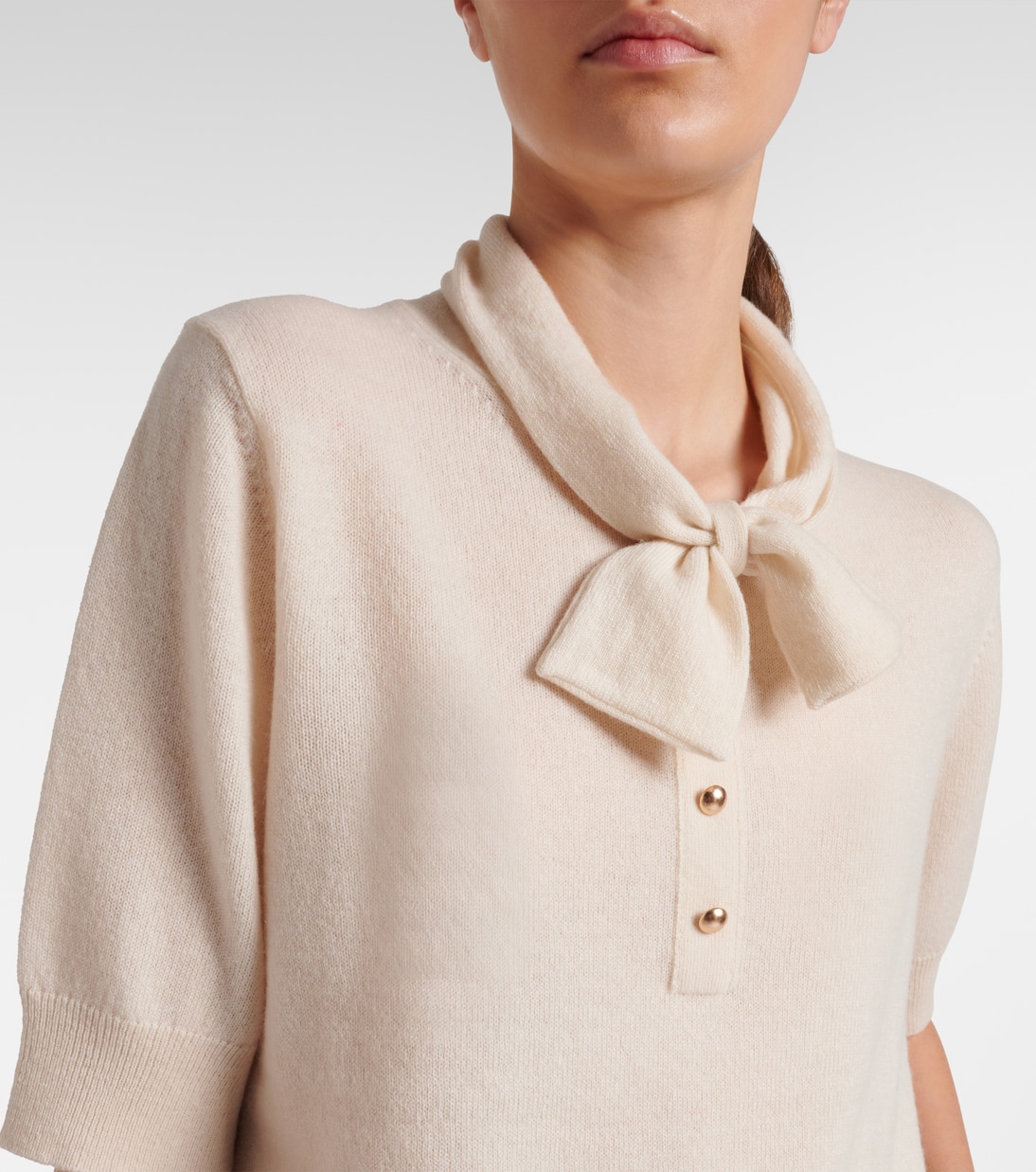 Bow-detail wool and cashmere sweater | Jardin des Orangers