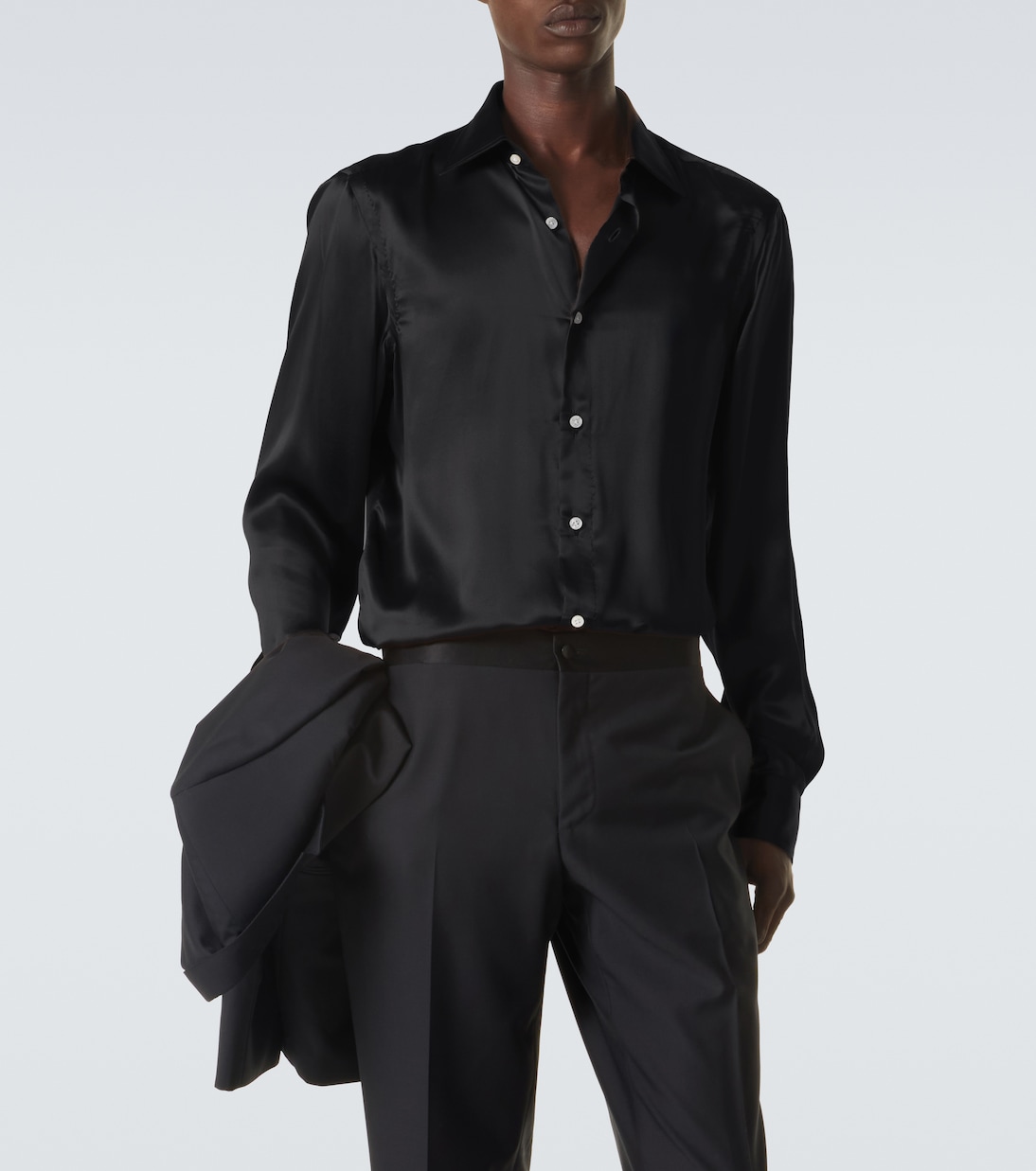 Camisa de satén de seda | Rubinacci