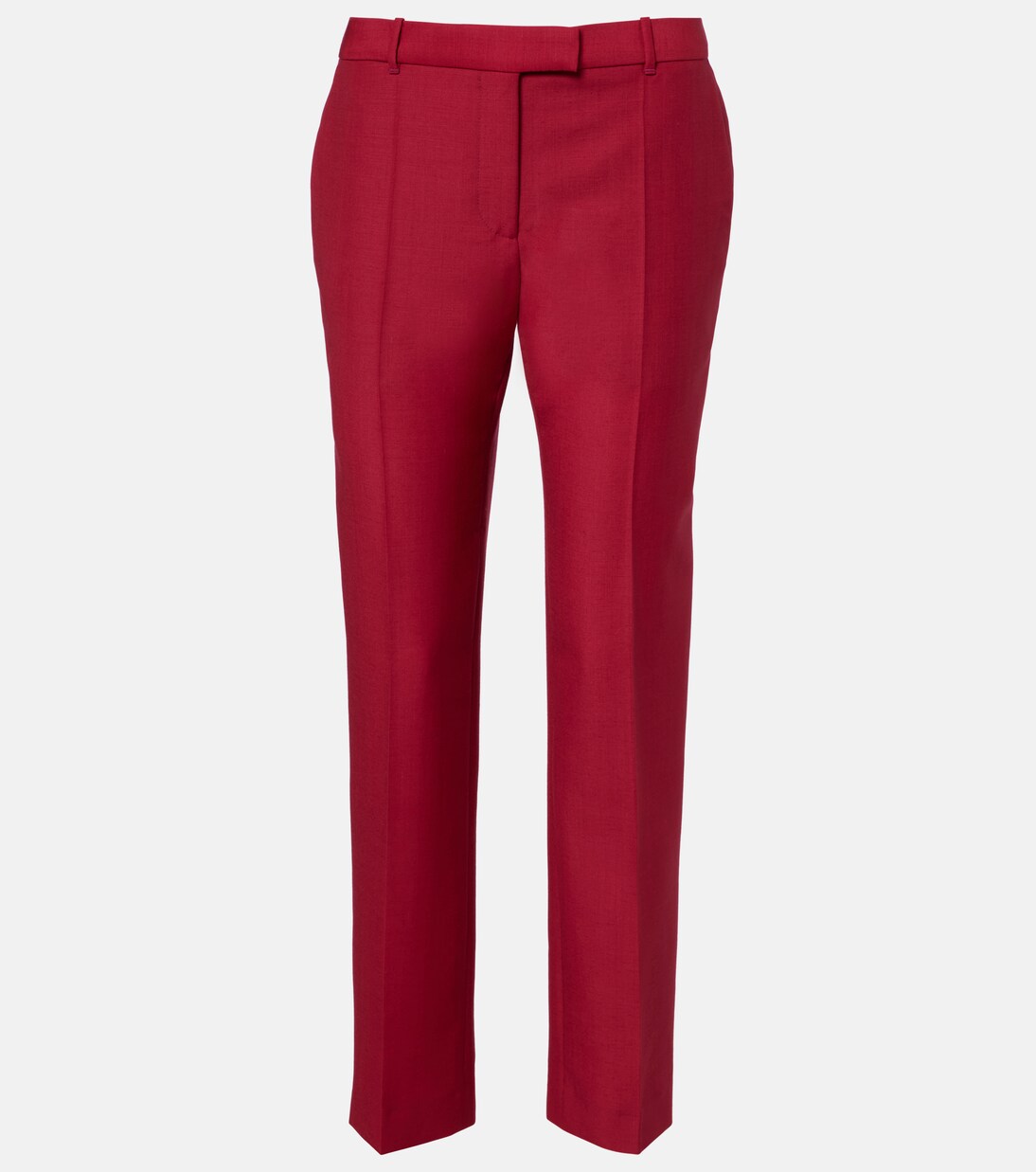 Cropped wool and mohair slim pants | McQueen