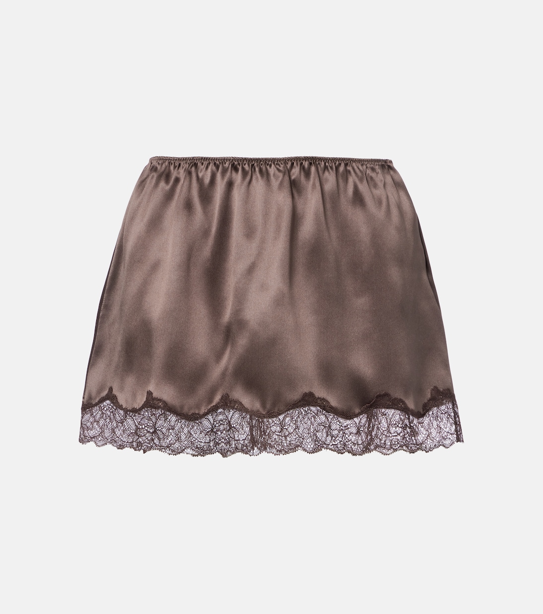Lace-trimmed silk satin miniskirt | Magda Butrym