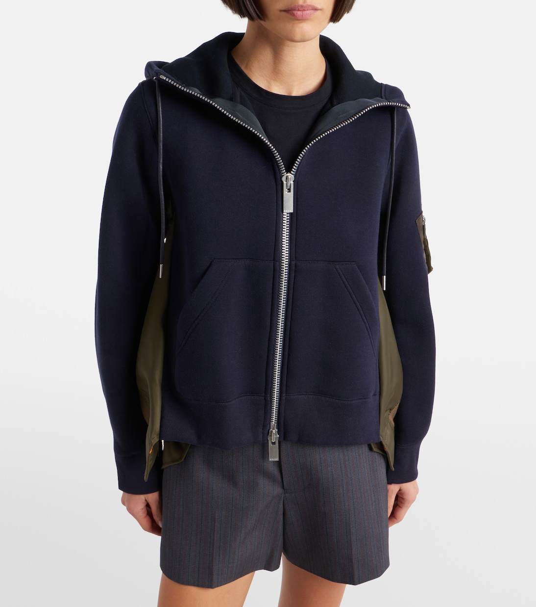 Paneled zip-up hoodie | Sacai