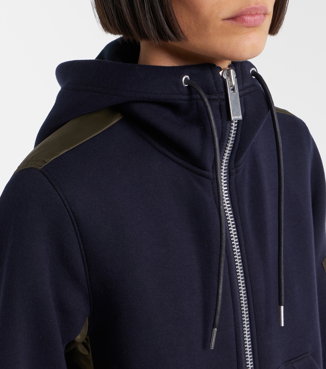 Paneled zip-up hoodie | Sacai