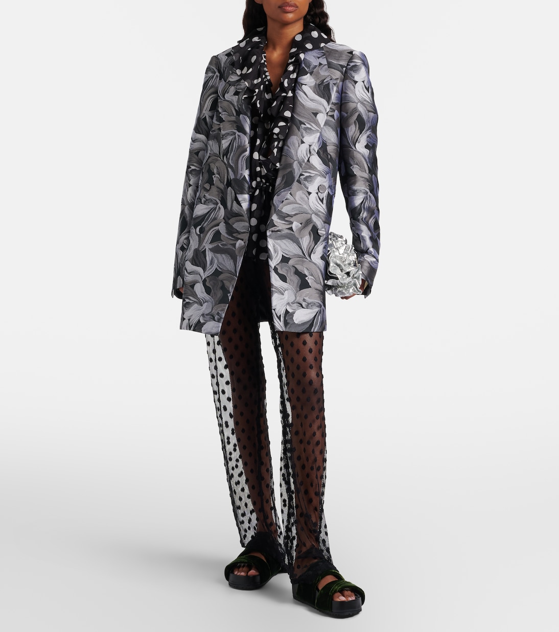 Polka-dot mesh slim pants | Dries Van Noten
