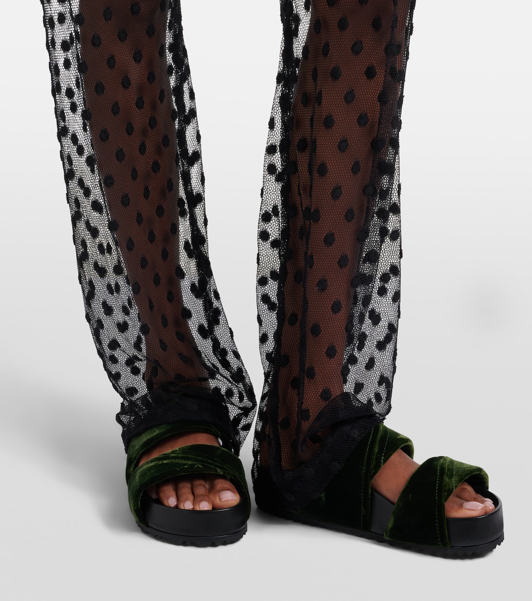 Polka-dot mesh slim pants | Dries Van Noten
