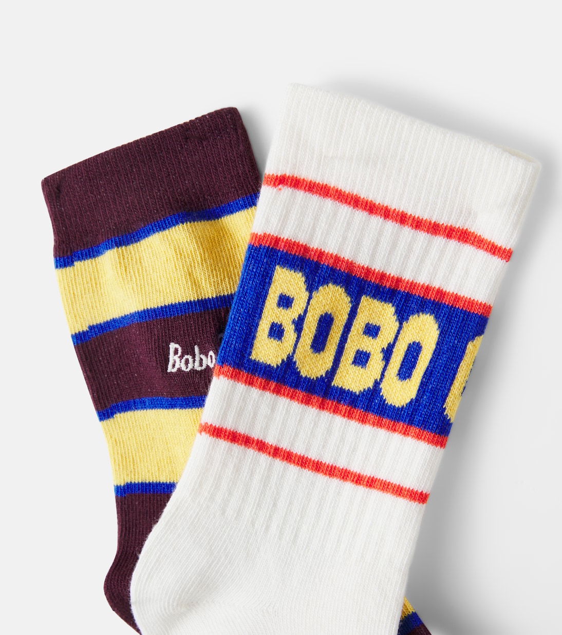 Logo set of 2 cotton-blend socks | Bobo Choses