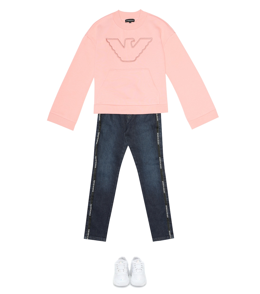 Logo cotton-blend sweatshirt | Emporio Armani Kids