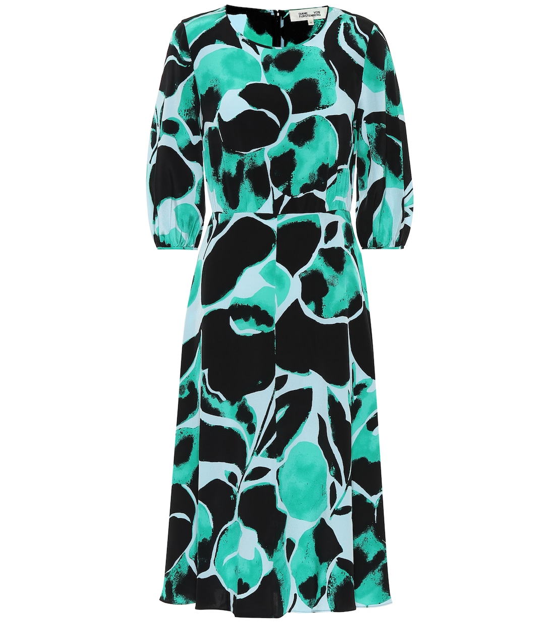 Vestido midi de sarga de seda | Diane von Furstenberg