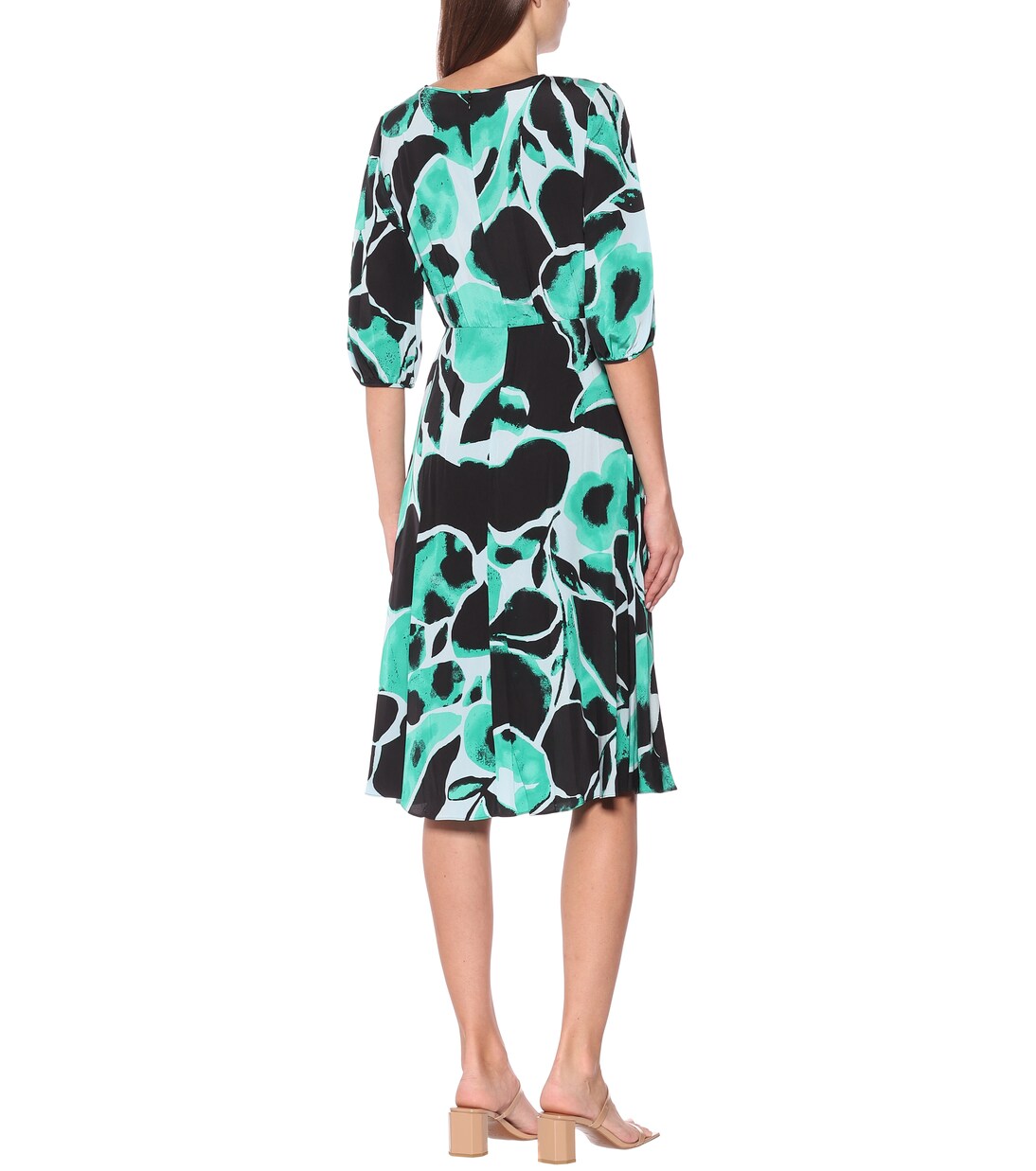 Vestido midi de sarga de seda | Diane von Furstenberg