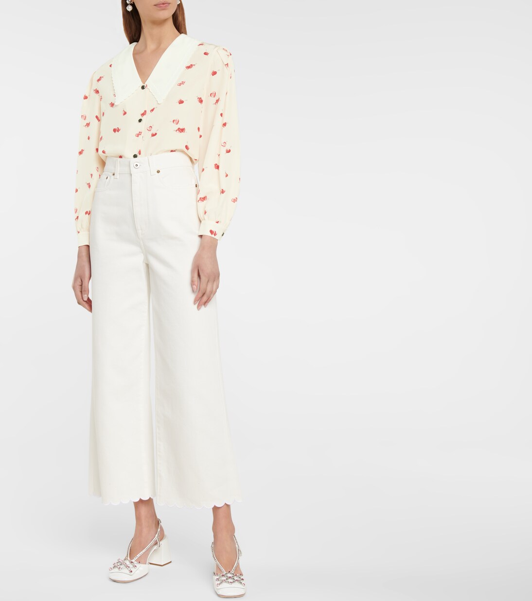 Printed silk crêpe blouse | Miu Miu