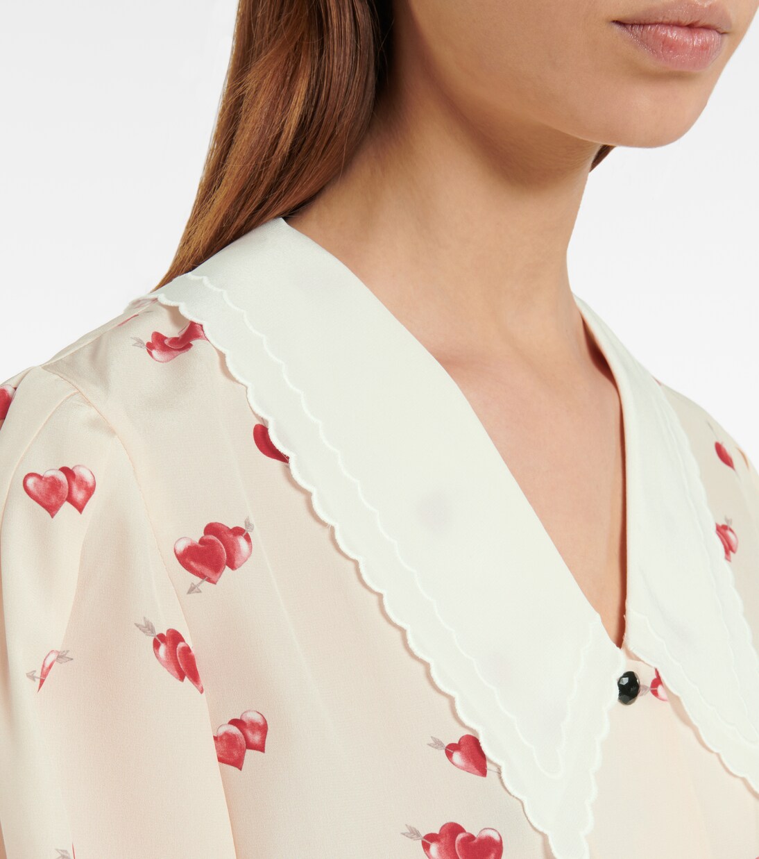 Printed silk crêpe blouse | Miu Miu