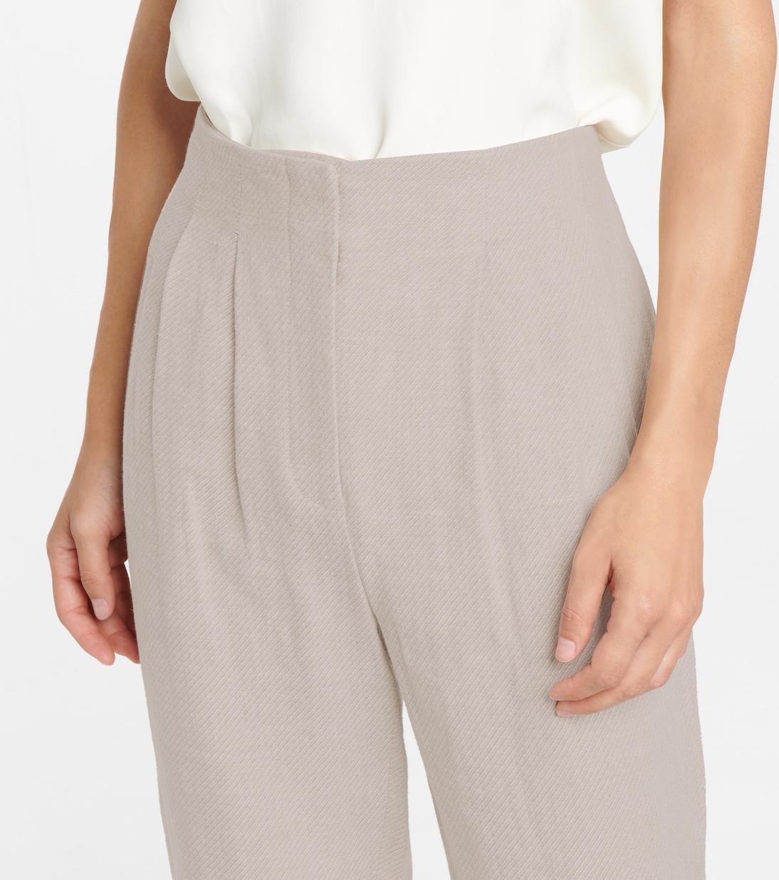 Zeenat linen twill tapered pants | Veronica Beard