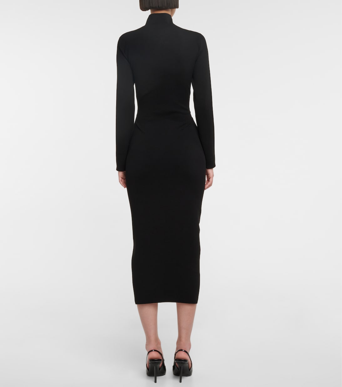 Abito midi in misto lana con zip | Prada