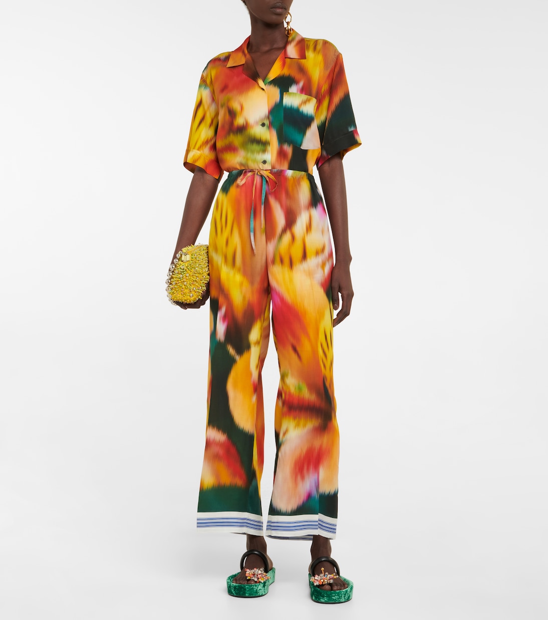 Pantaloni a gamba larga con stampa | Dries Van Noten