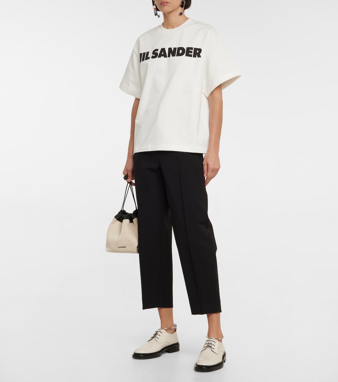 环形细节皮革德比鞋 | Jil Sander