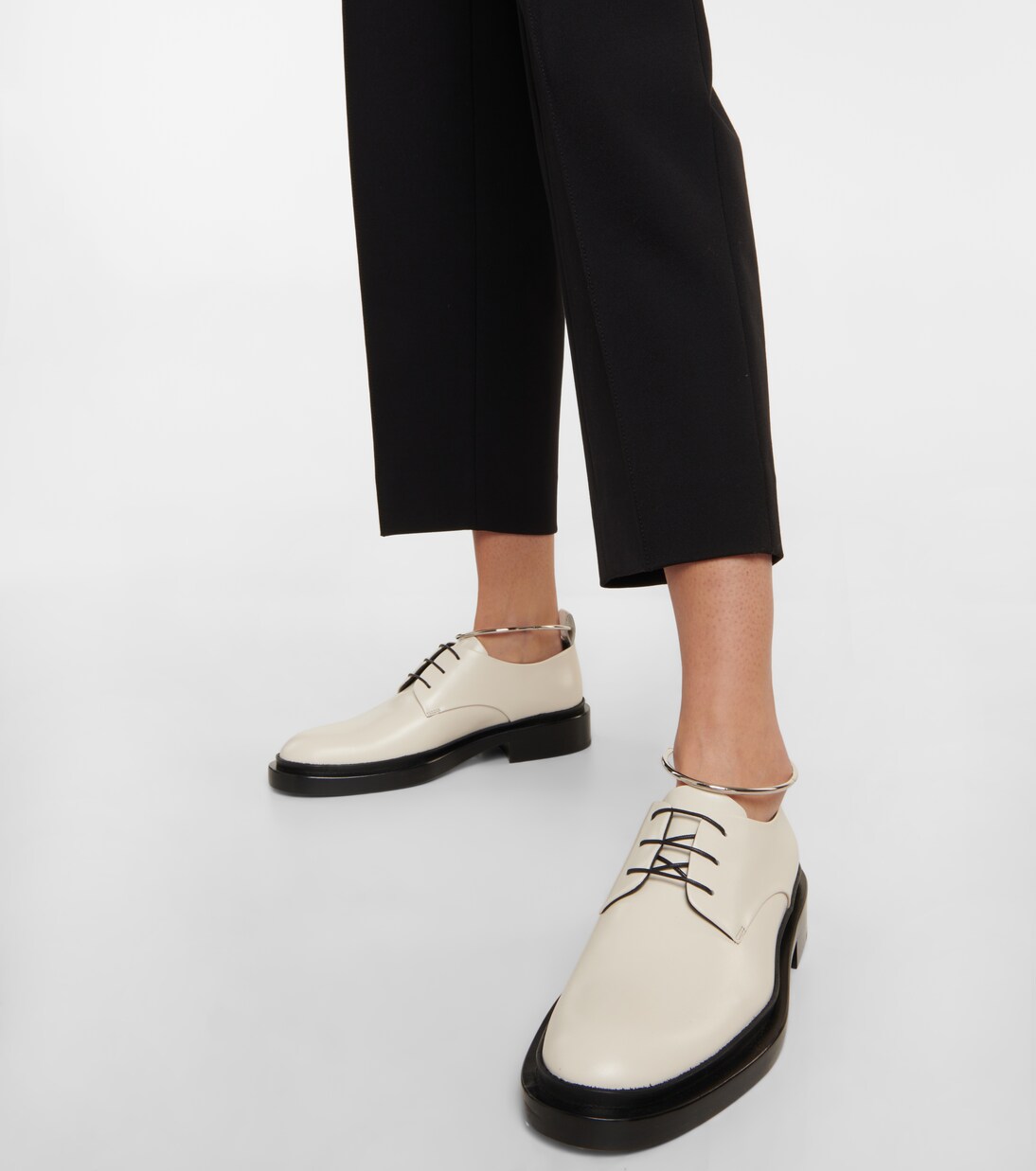 环形细节皮革德比鞋 | Jil Sander