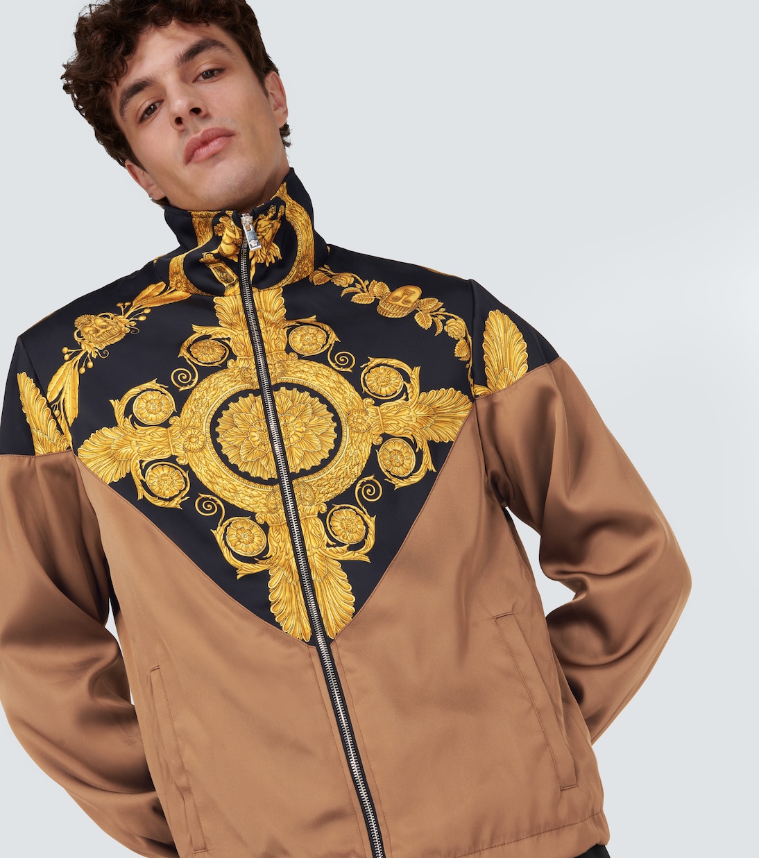Bomberjacke Maschera Baroque aus Satin | Versace